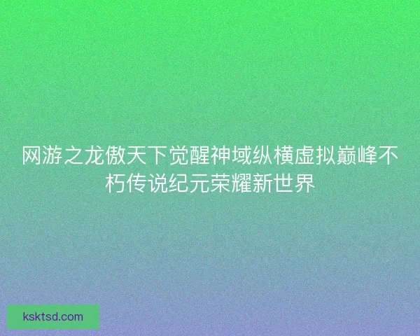 网游之龙傲天下觉醒神域纵横虚拟巅峰不朽传说纪元荣耀新世界