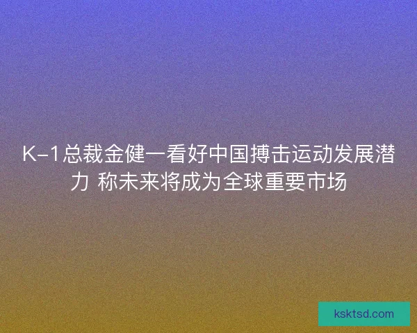 K-1总裁金健一看好中国搏击运动发展潜力 称未来将成为全球重要市场